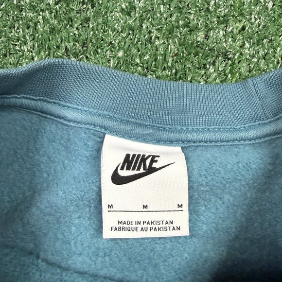 Nike Sweatshirt Women's Size M Blue Pullover Cropped Oversize Boxy Swoosh Center - Picture 4 of 7